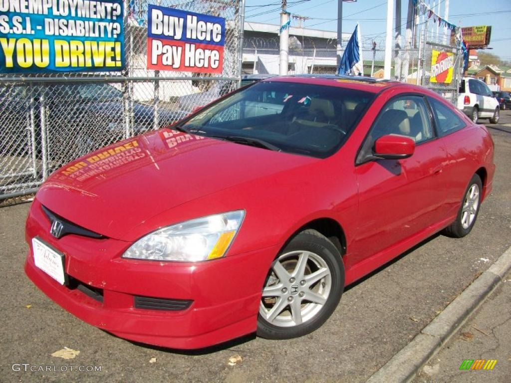 2003 Accord EX V6 Coupe - San Marino Red / Ivory photo #1