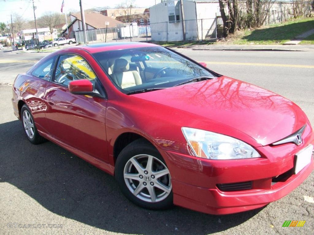 2003 Accord EX V6 Coupe - San Marino Red / Ivory photo #2