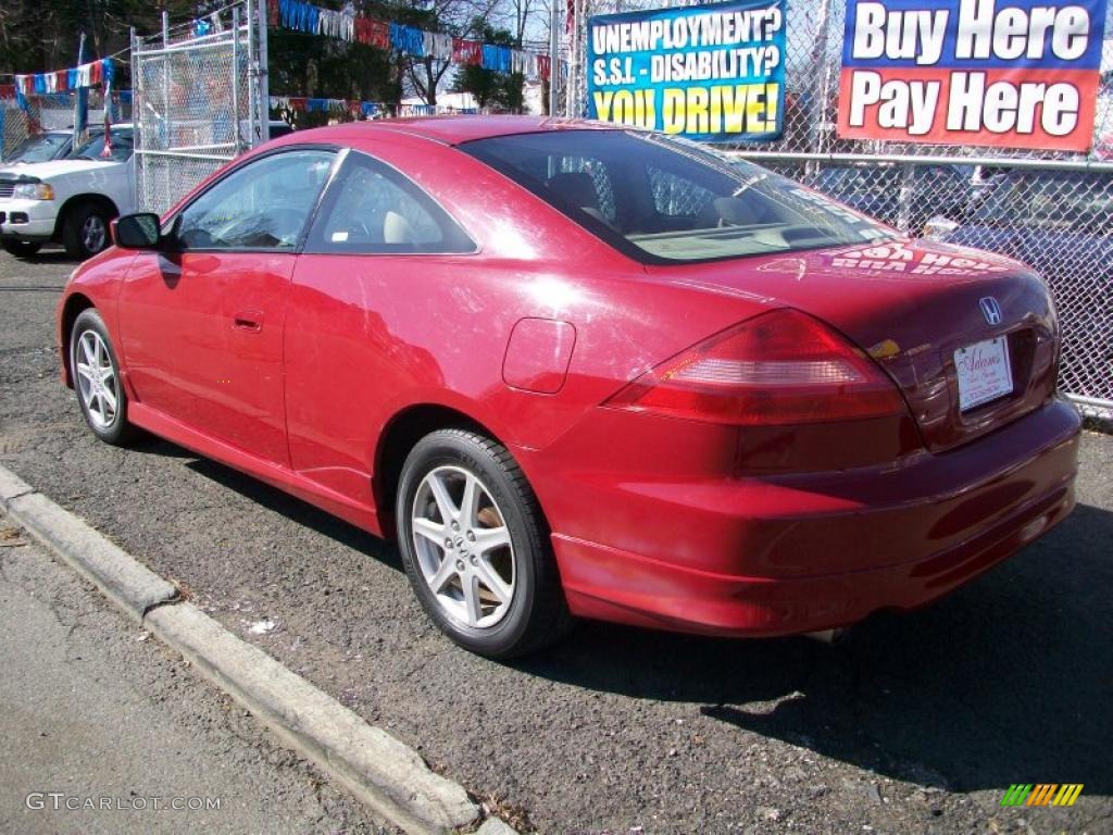2003 Accord EX V6 Coupe - San Marino Red / Ivory photo #3