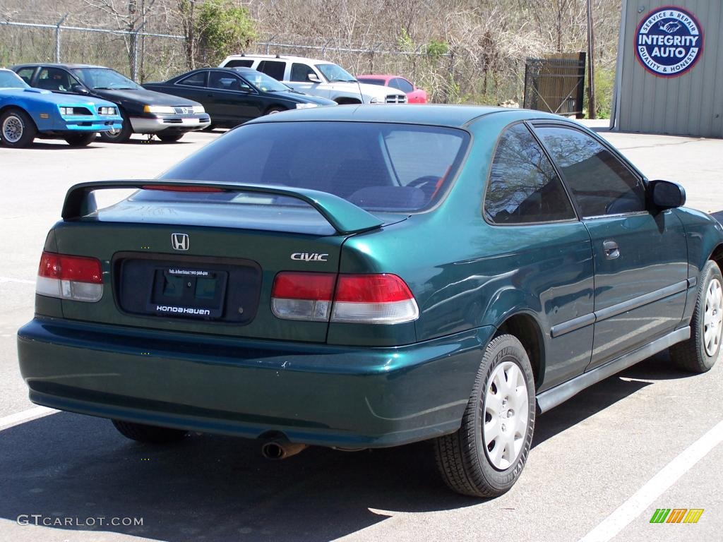 1999 Civic DX Coupe - Clover Green Pearl / Dark Gray photo #2