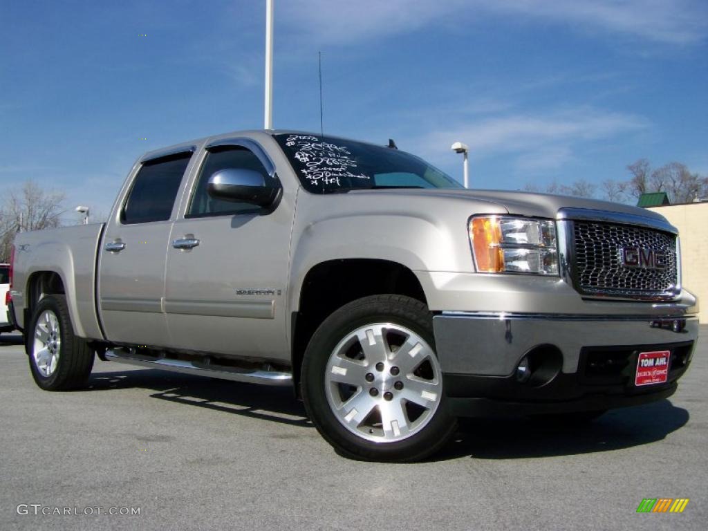 2008 Sierra 1500 SLE Crew Cab 4x4 - Silver Birch Metallic / Ebony photo #1