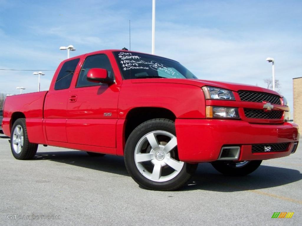 2003 Silverado 1500 SS Extended Cab AWD - Victory Red / Dark Charcoal photo #1