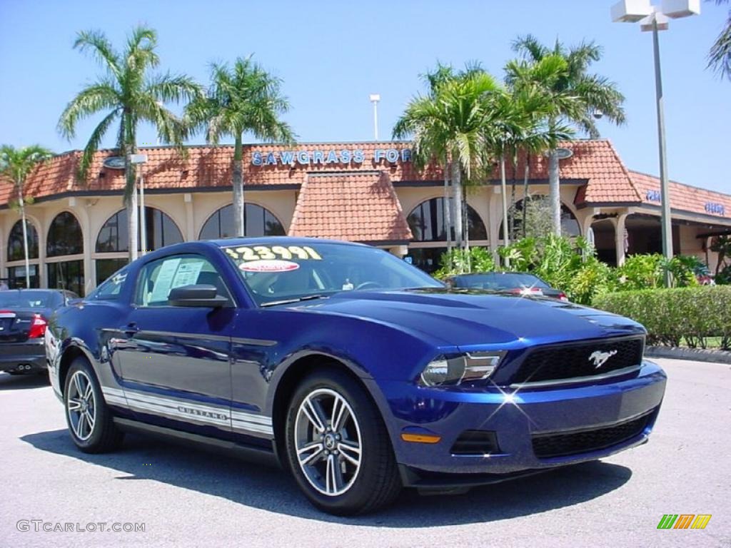 2010 Mustang V6 Premium Coupe - Kona Blue Metallic / Stone photo #1