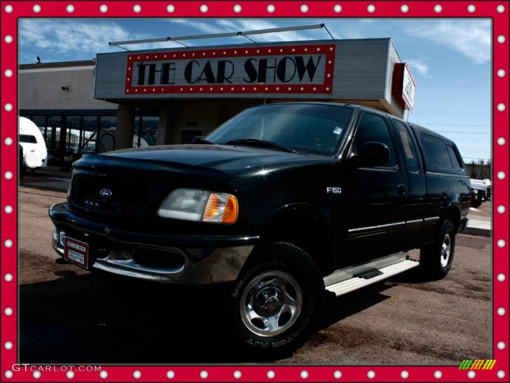 1997 F150 XLT Extended Cab 4x4 - Black / Cordovan photo #1