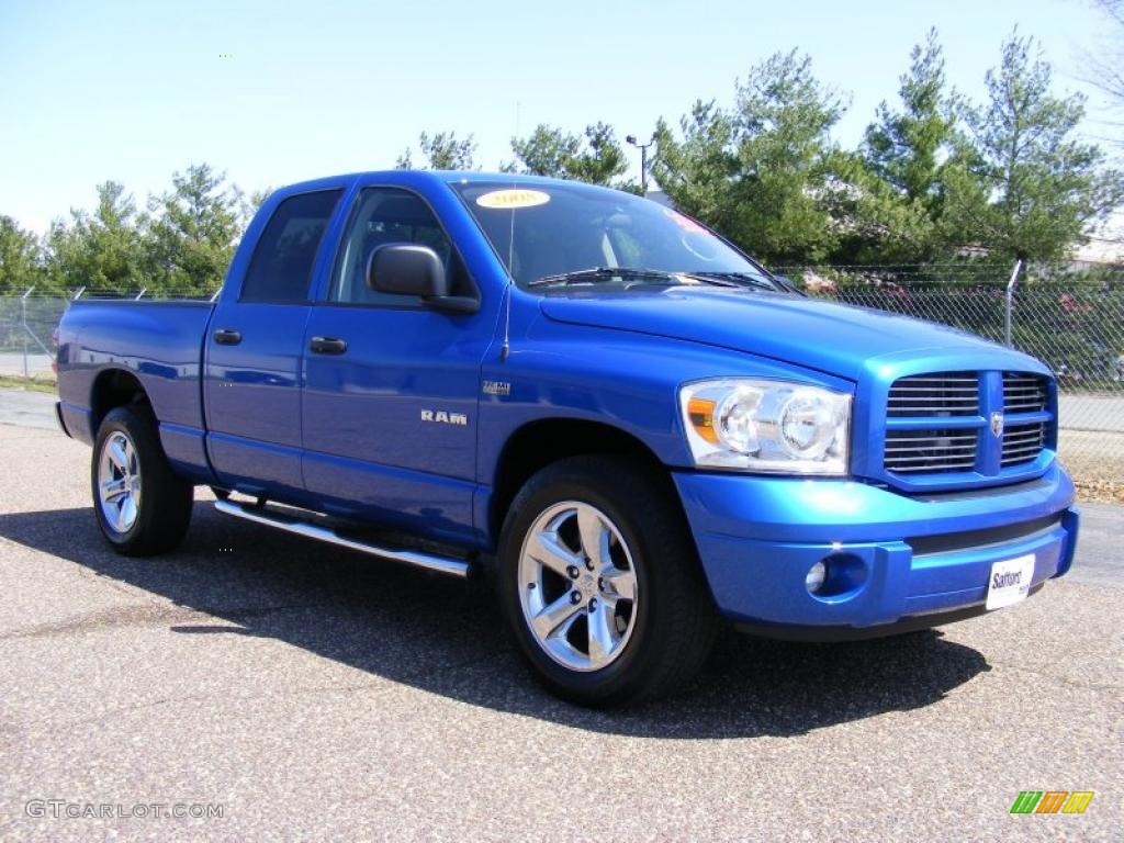 2008 Ram 1500 Sport Quad Cab - Electric Blue Pearl / Medium Slate Gray photo #3