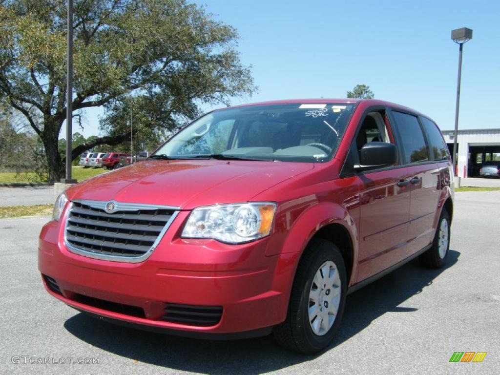 2008 Town & Country LX - Inferno Red Crystal Pearlcoat / Medium Slate Gray/Light Shale photo #1