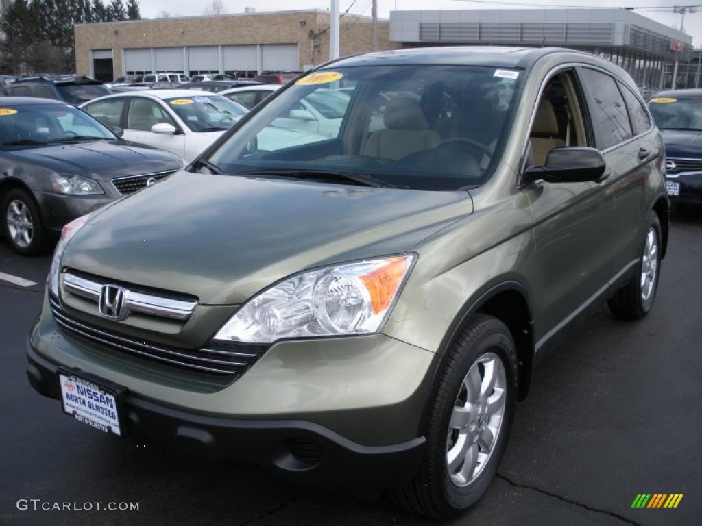 2007 CR-V EX 4WD - Green Tea Metallic / Ivory photo #1