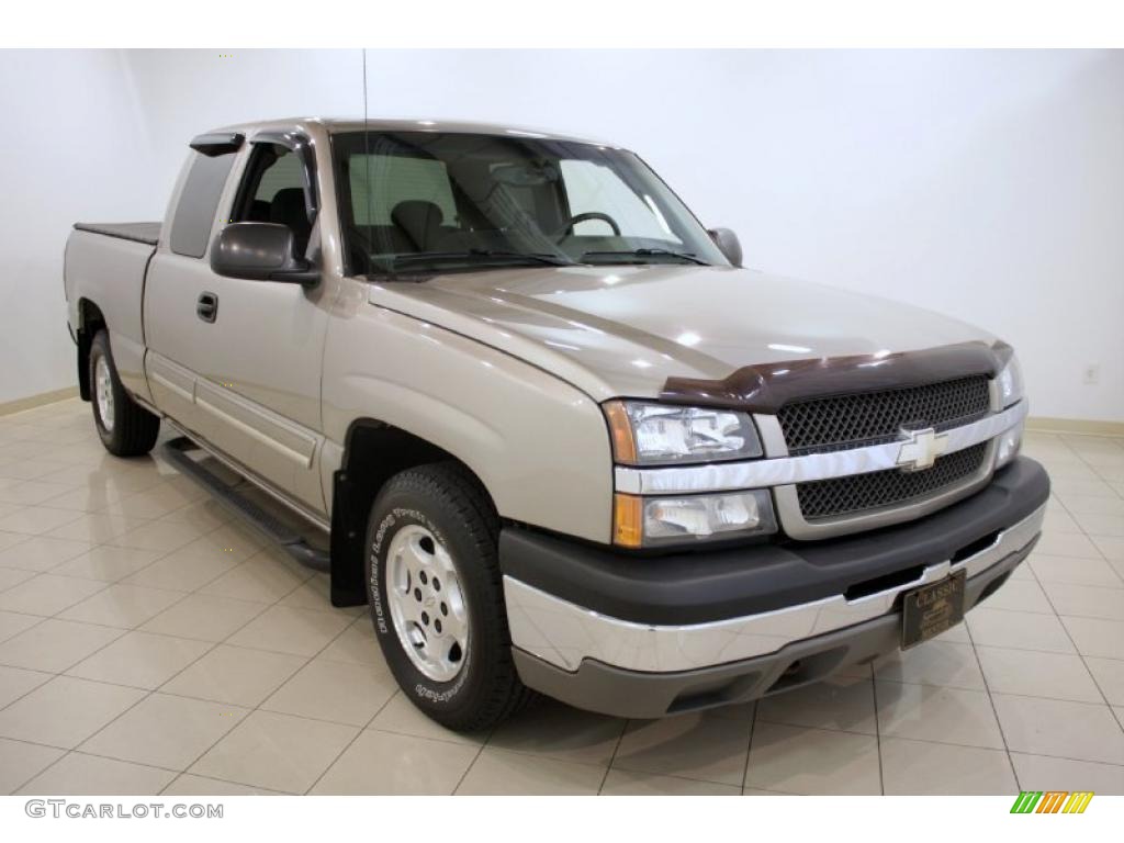 2003 Silverado 1500 LS Extended Cab - Light Pewter Metallic / Dark Charcoal photo #1