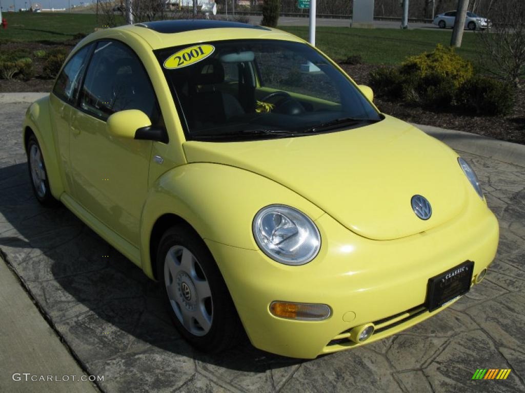 2001 New Beetle GLS Coupe - Yellow / Light Grey photo #1
