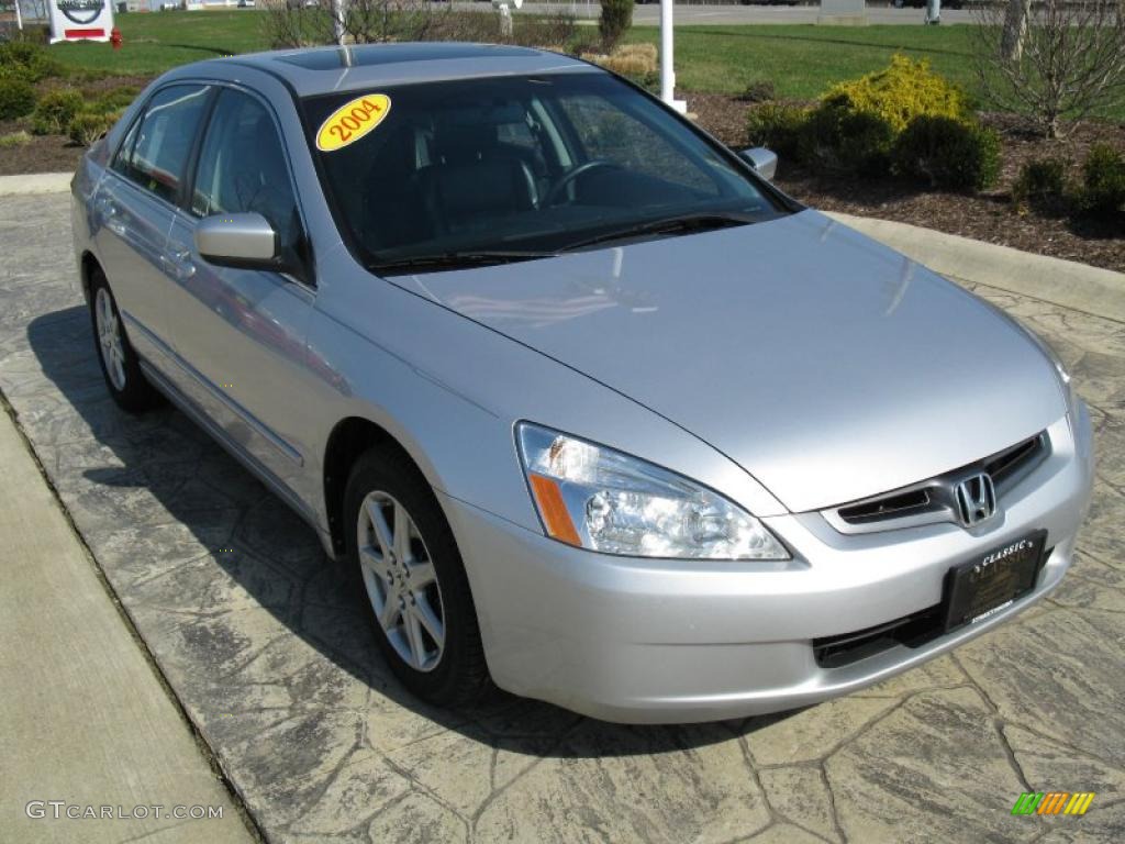 2004 Accord EX V6 Sedan - Satin Silver Metallic / Black photo #1