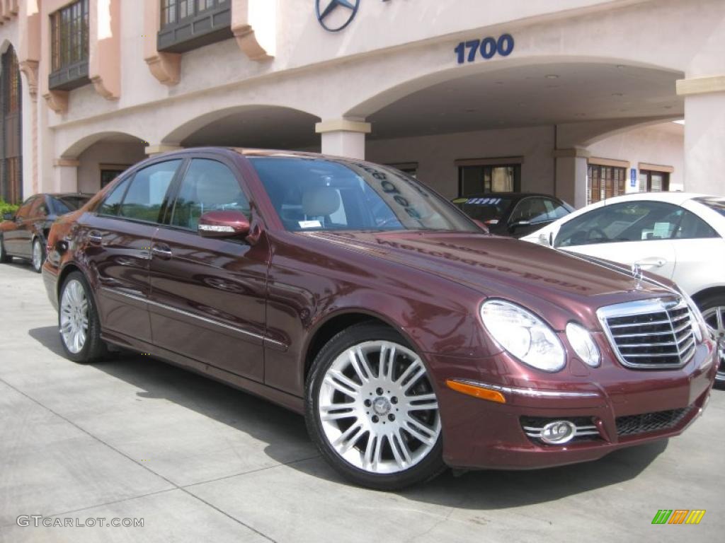 2008 E 350 Sedan - Barolo Red Metallic / Sahara Beige/Black photo #1