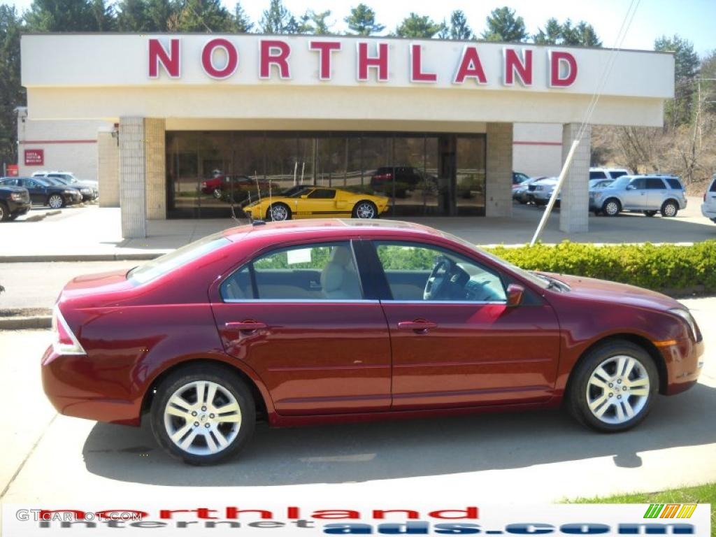 2007 Fusion SEL V6 AWD - Merlot Metallic / Camel photo #1