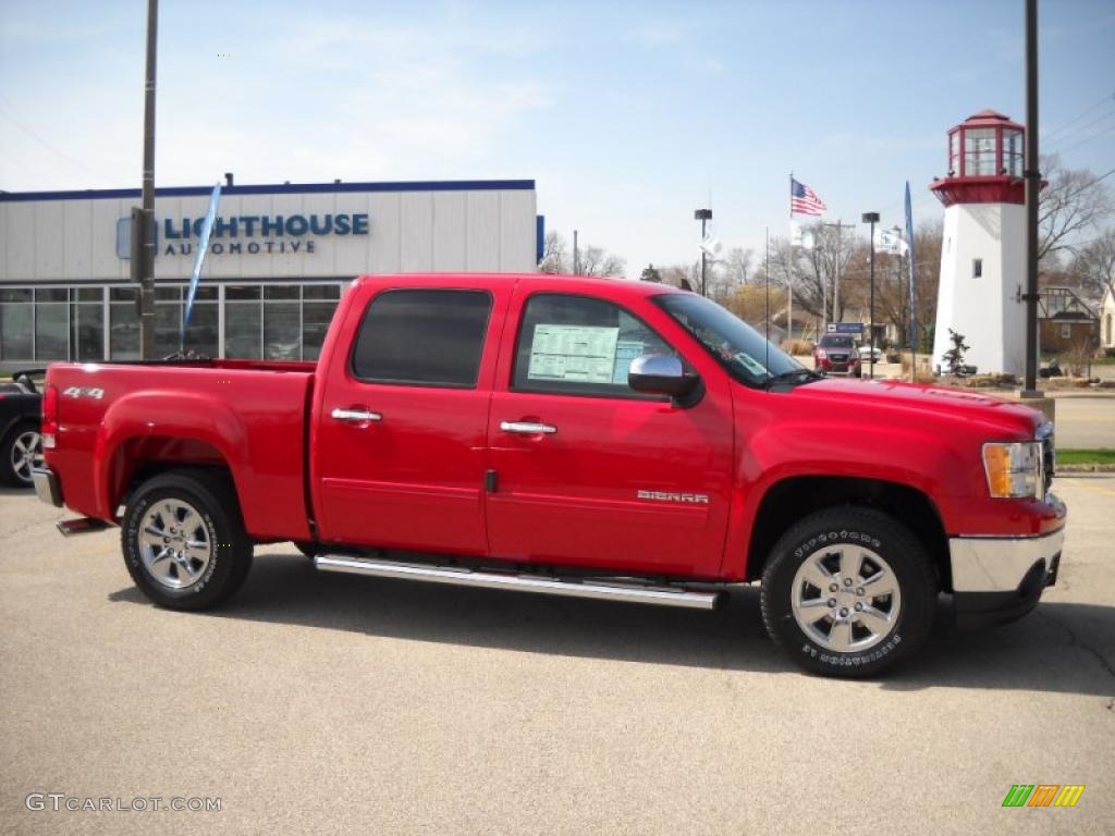 2010 Sierra 1500 SLE Crew Cab 4x4 - Fire Red / Ebony photo #1