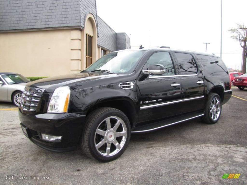 2009 Escalade ESV - Black Raven / Ebony/Ebony photo #3