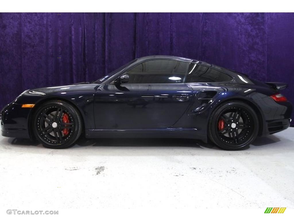 2008 911 Turbo Coupe - Midnight Blue Metallic / Stone Grey photo #7