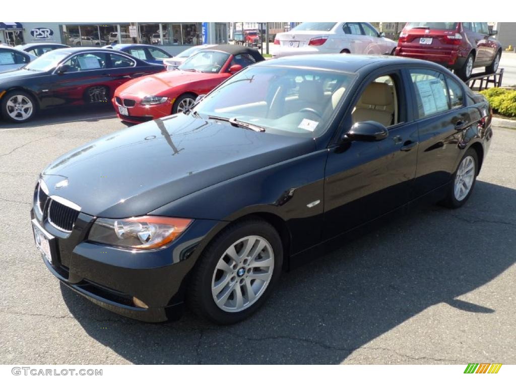 2006 3 Series 325i Sedan - Jet Black / Beige photo #6