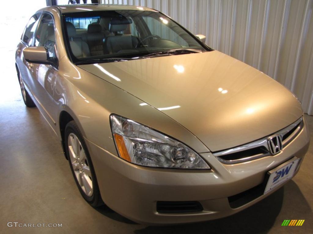 2007 Accord EX-L V6 Sedan - Desert Mist Metallic / Ivory photo #1