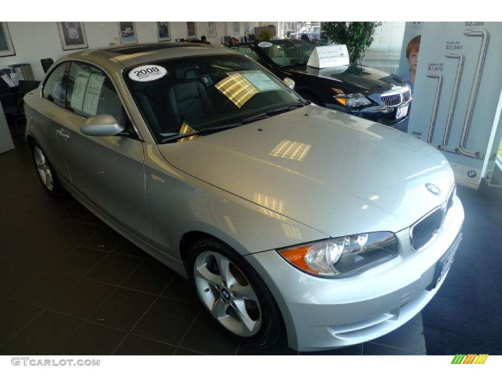 2008 1 Series 128i Coupe - Titanium Silver Metallic / Black photo #3