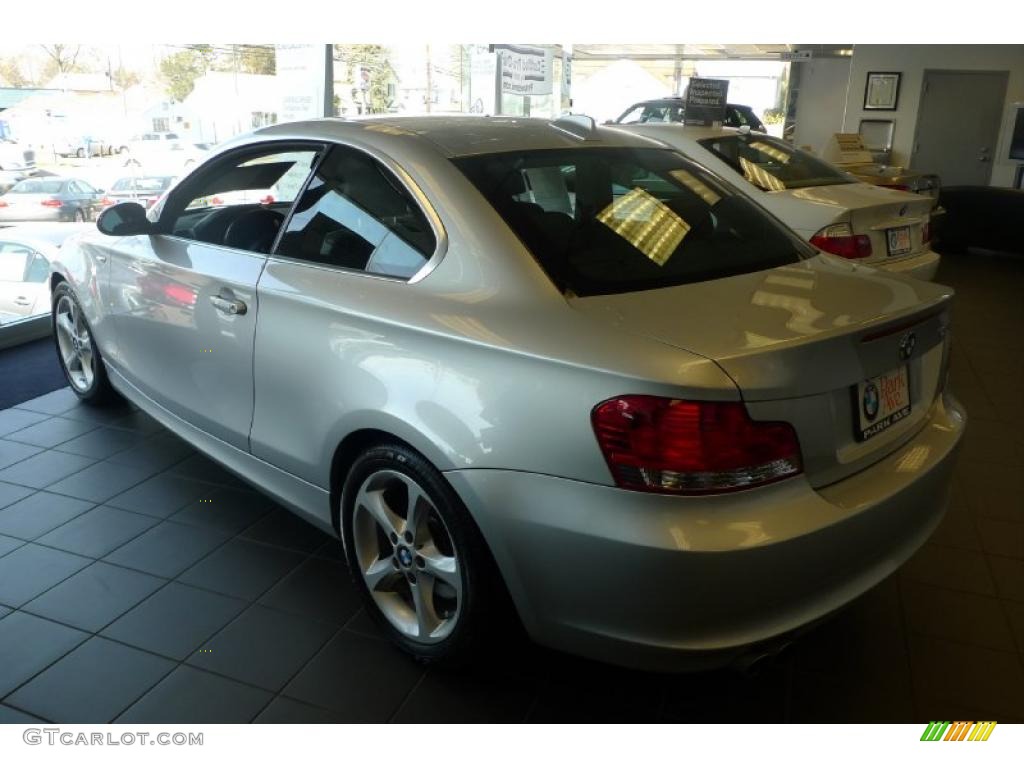 2008 1 Series 128i Coupe - Titanium Silver Metallic / Black photo #11