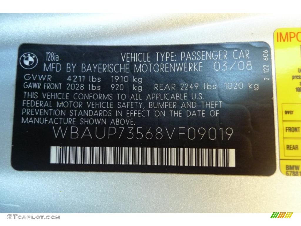 2008 1 Series 128i Coupe - Titanium Silver Metallic / Black photo #49