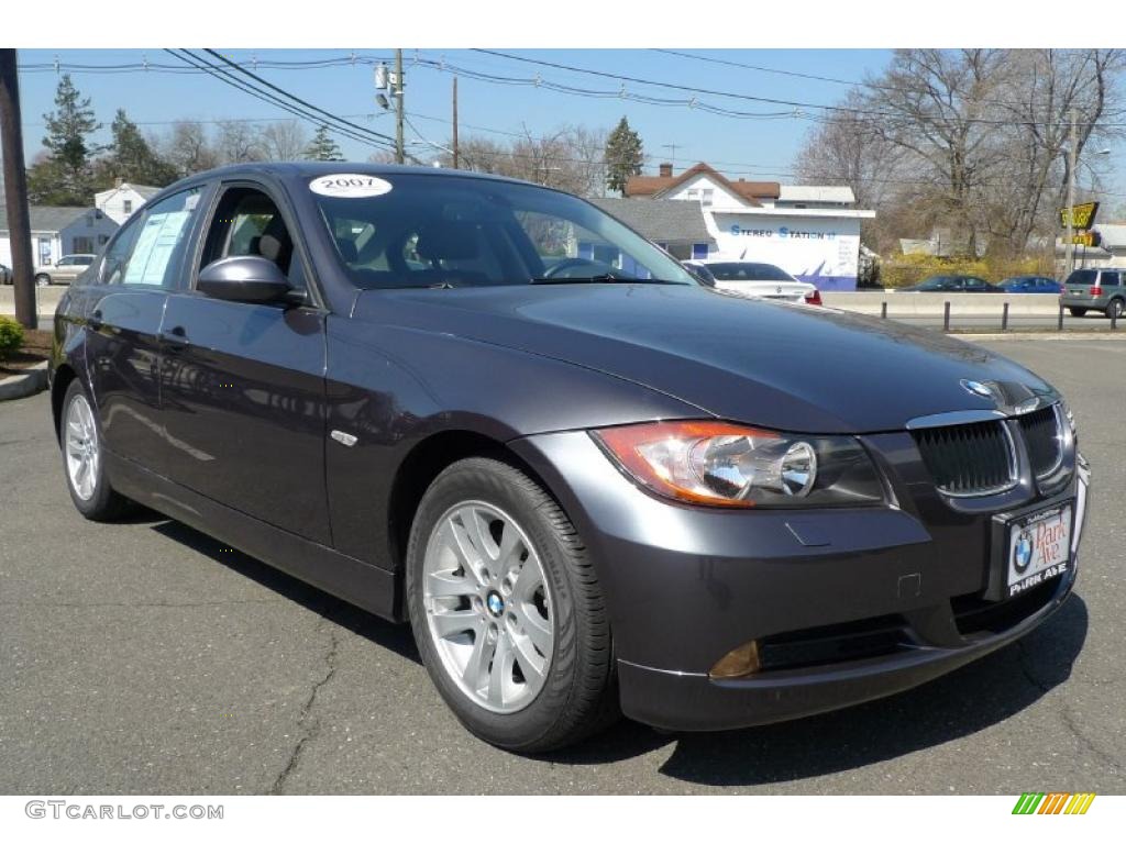 2007 3 Series 328xi Sedan - Sparkling Graphite Metallic / Black photo #2