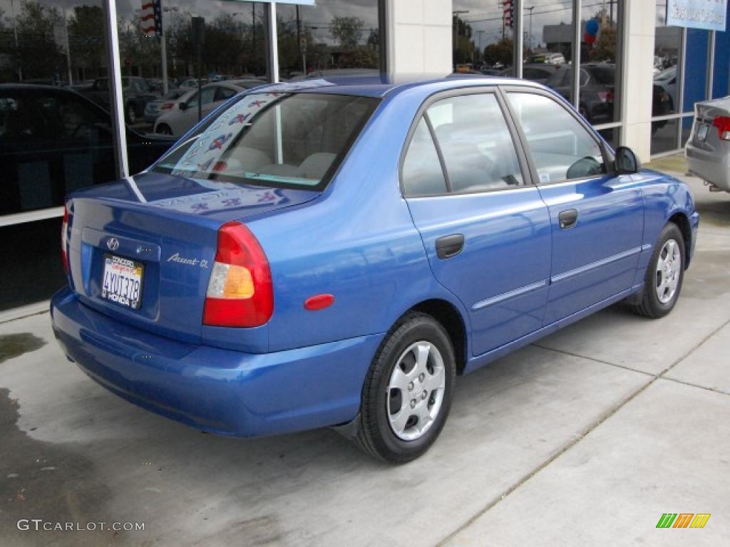 2002 Accent GL Sedan - Coastal Blue / Gray photo #3