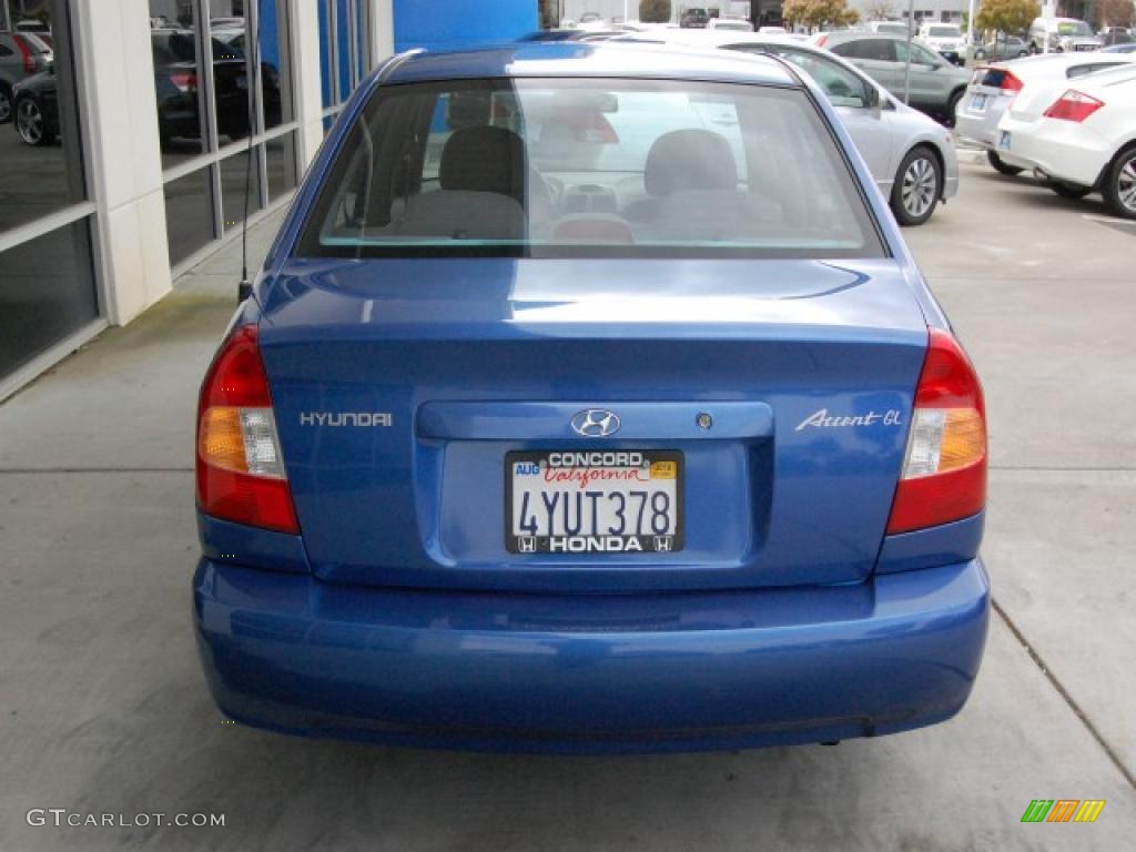 2002 Accent GL Sedan - Coastal Blue / Gray photo #4
