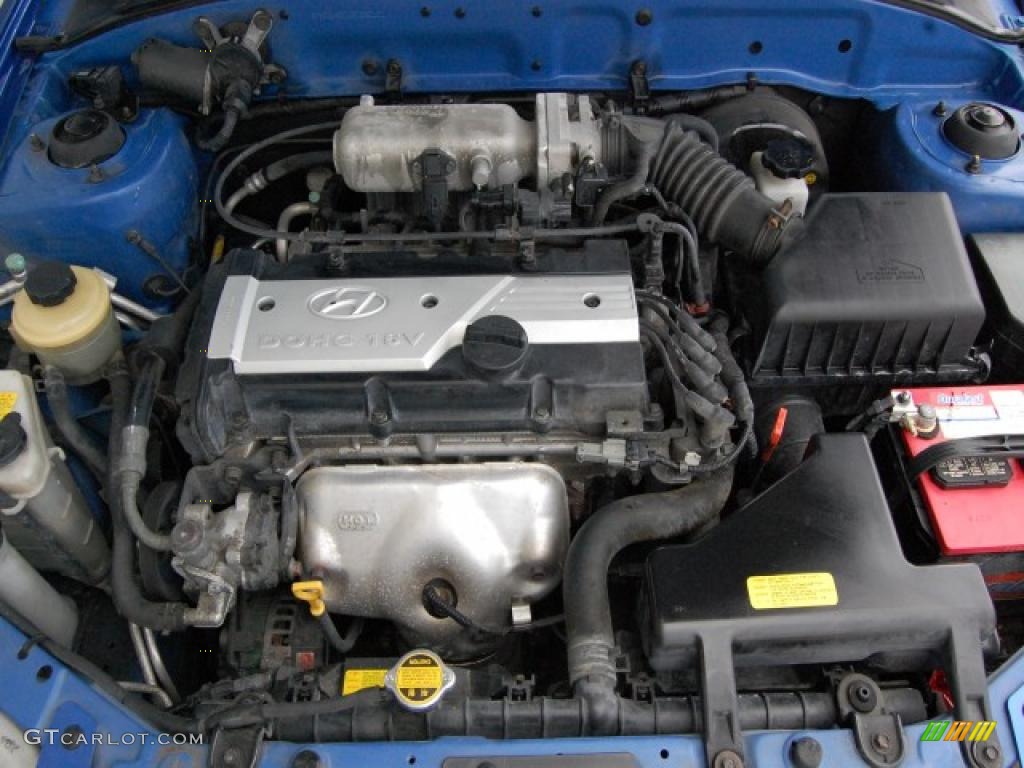 2002 Accent GL Sedan - Coastal Blue / Gray photo #9