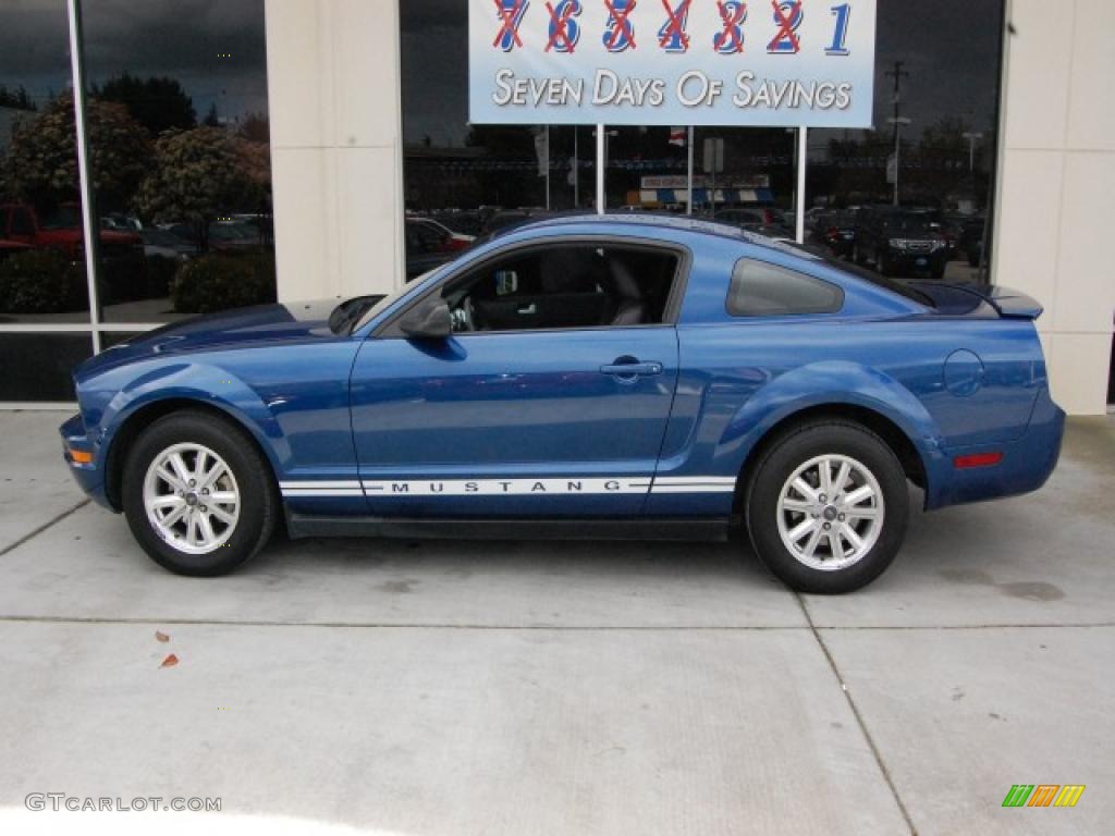 2007 Mustang V6 Premium Coupe - Vista Blue Metallic / Charcoal photo #6