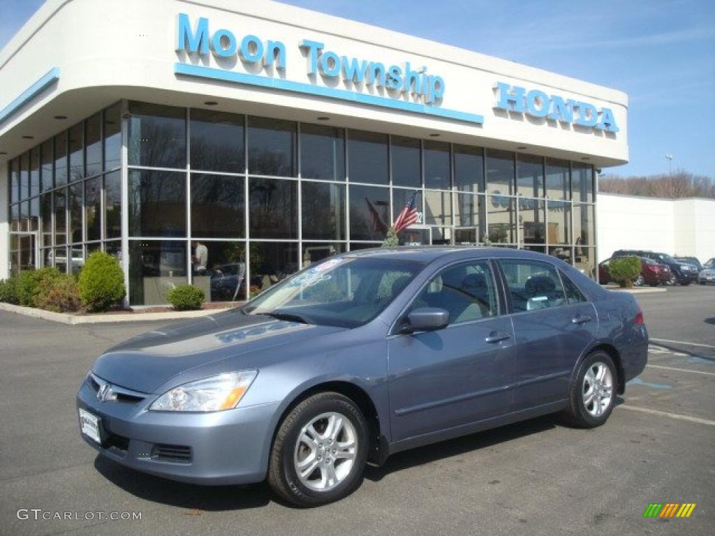 2007 Accord EX Sedan - Cool Blue Metallic / Gray photo #1