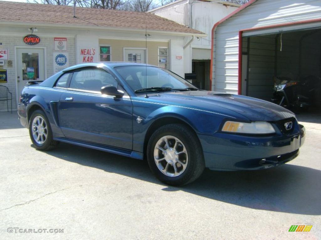 1999 Mustang V6 Coupe - Atlantic Blue Metallic / Light Graphite photo #1