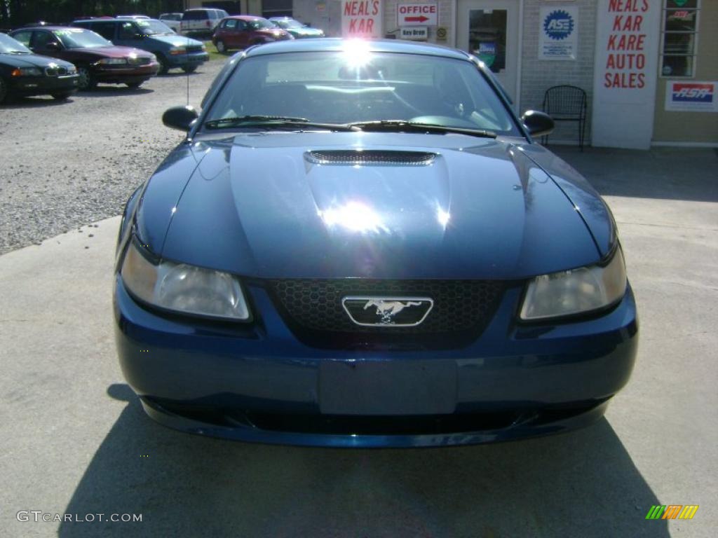 1999 Mustang V6 Coupe - Atlantic Blue Metallic / Light Graphite photo #4