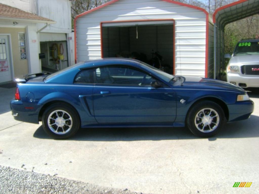 1999 Mustang V6 Coupe - Atlantic Blue Metallic / Light Graphite photo #5