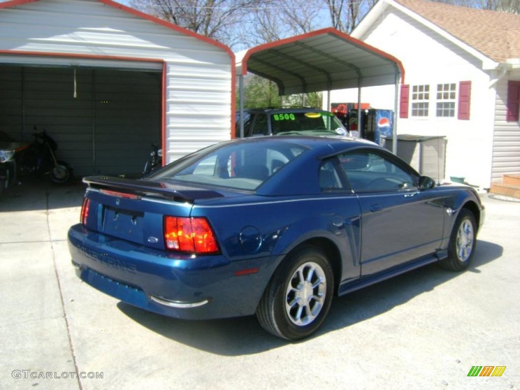 1999 Mustang V6 Coupe - Atlantic Blue Metallic / Light Graphite photo #6
