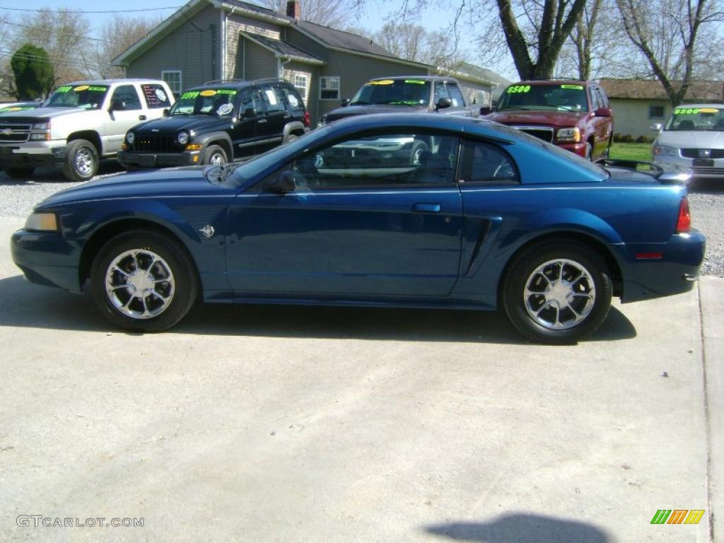 1999 Mustang V6 Coupe - Atlantic Blue Metallic / Light Graphite photo #8