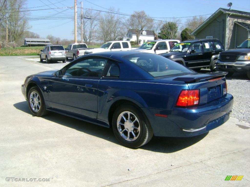 1999 Mustang V6 Coupe - Atlantic Blue Metallic / Light Graphite photo #9