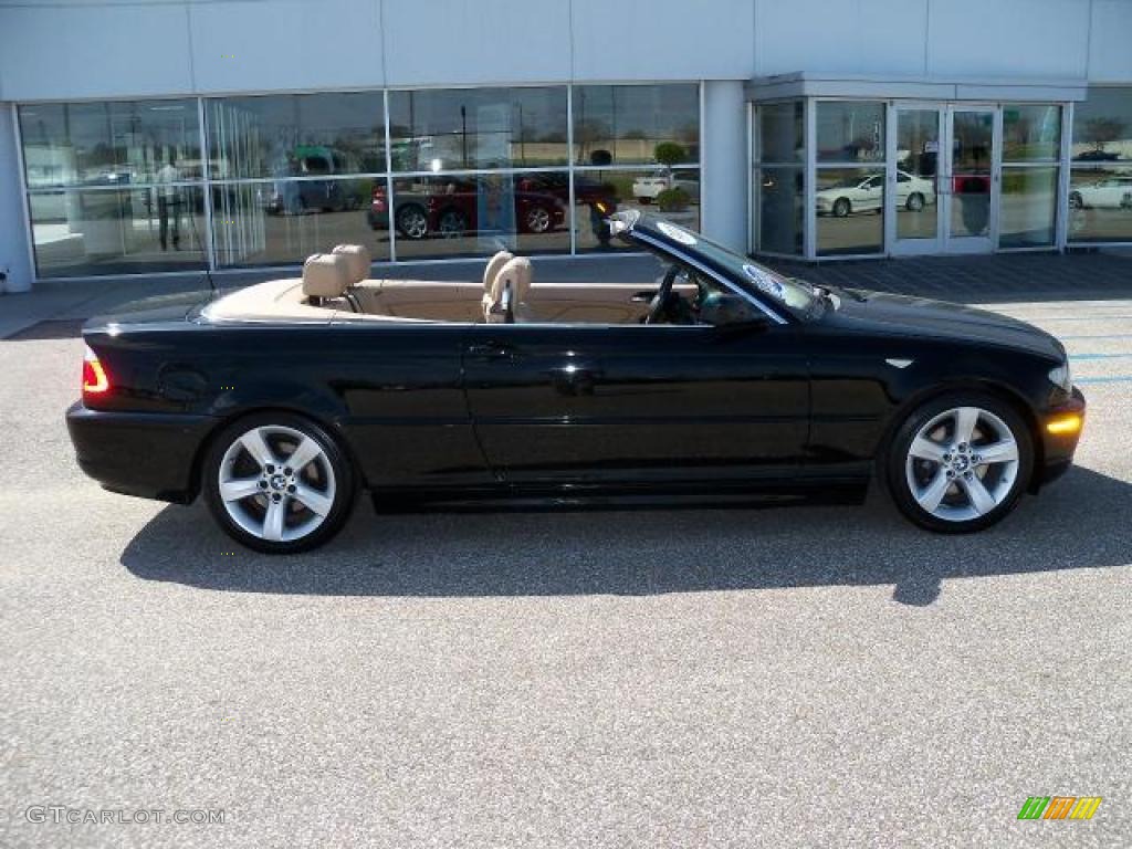 2006 3 Series 325i Convertible - Jet Black / Beige photo #2