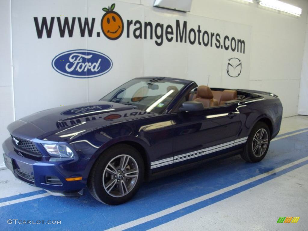 2010 Mustang V6 Premium Convertible - Kona Blue Metallic / Saddle photo #1