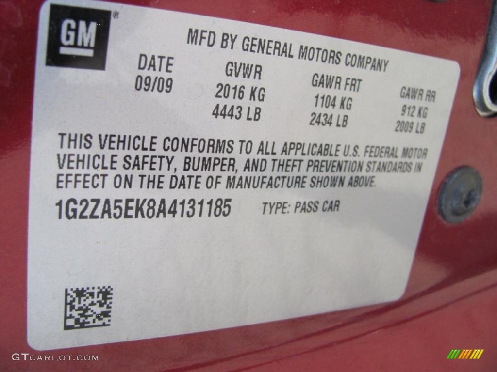 2010 G6 GT Sedan - Performance Red Metallic / Ebony photo #25