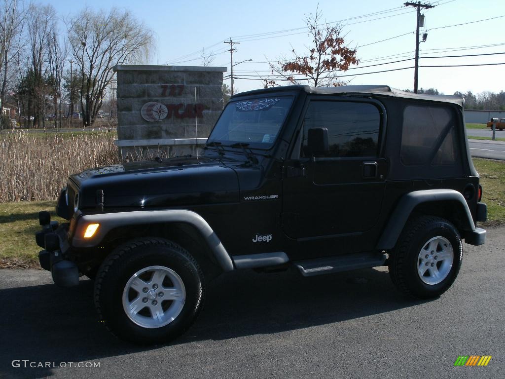 2002 Wrangler X 4x4 - Black / Camel Beige photo #1