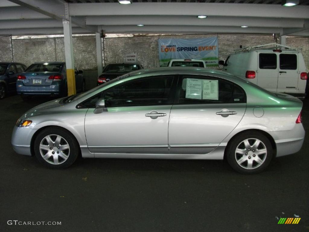 2007 Civic LX Sedan - Alabaster Silver Metallic / Gray photo #11