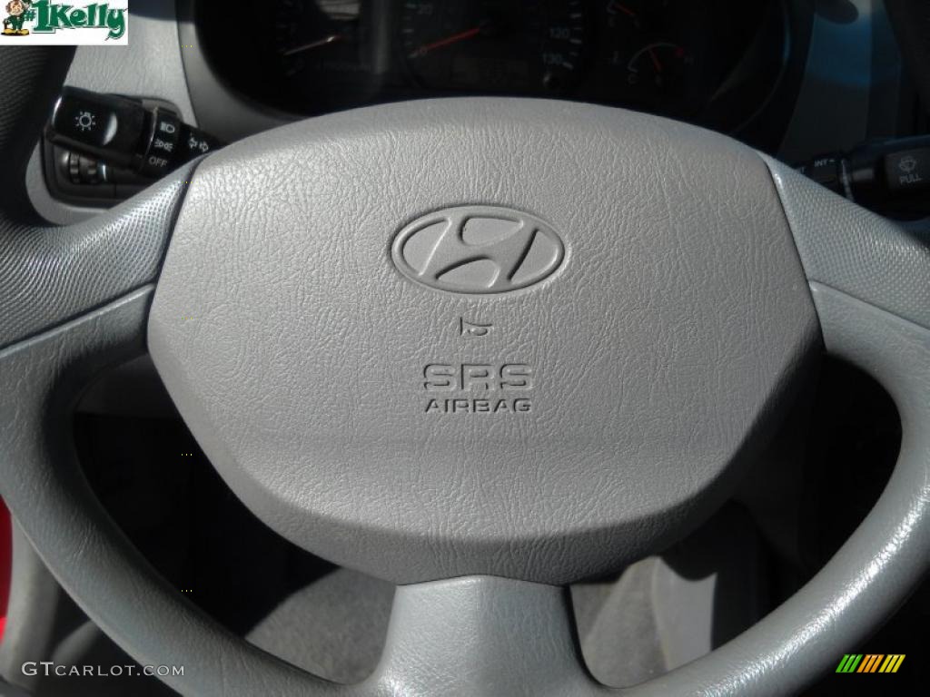 2005 Accent GLS Sedan - Retro Red / Gray photo #19