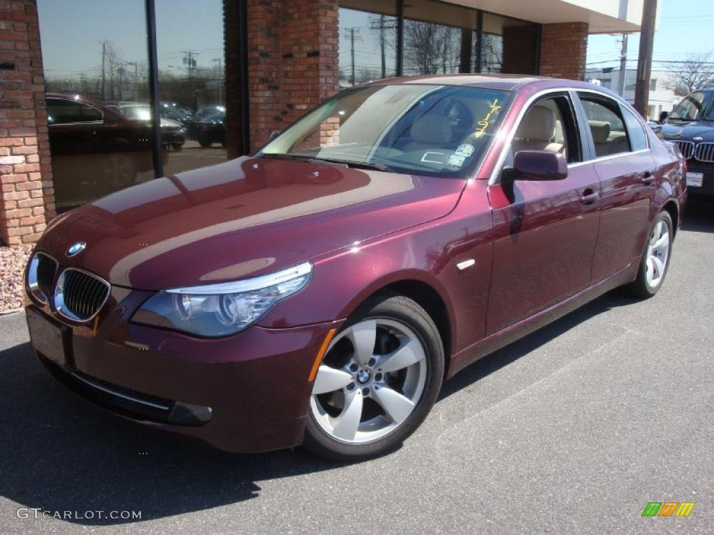 2008 5 Series 528i Sedan - Barbera Red Metallic / Cream Beige Dakota Leather photo #1