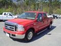 2006 Red Clearcoat Ford F250 Super Duty XLT Crew Cab  photo #1