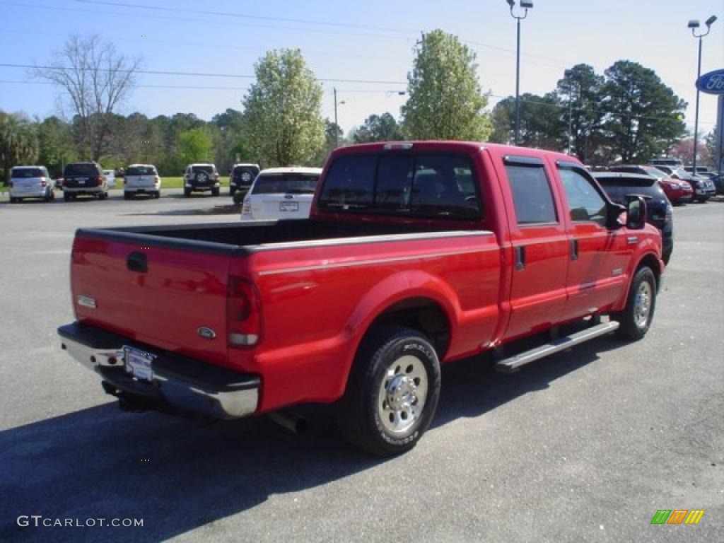 2006 F250 Super Duty XLT Crew Cab - Red Clearcoat / Tan photo #5