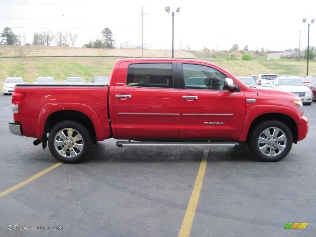2008 Tundra Limited CrewMax 4x4 - Radiant Red / Beige photo #3