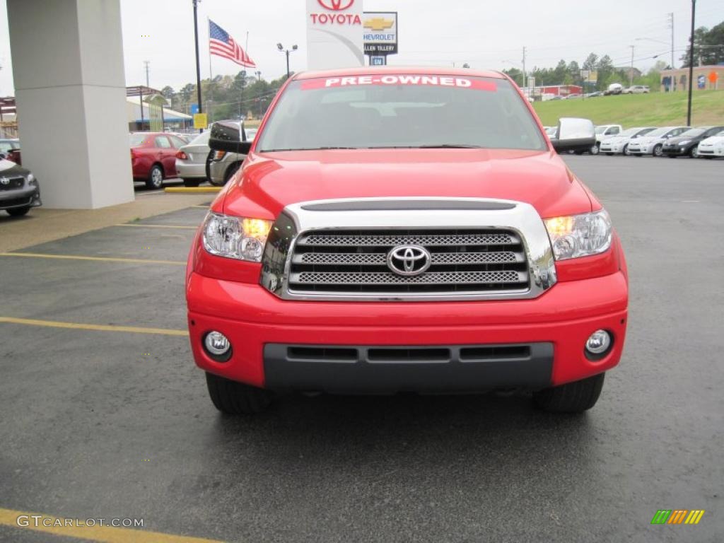 2008 Tundra Limited CrewMax 4x4 - Radiant Red / Beige photo #5