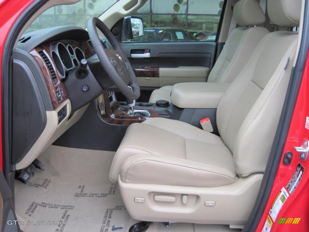 2008 Tundra Limited CrewMax 4x4 - Radiant Red / Beige photo #9