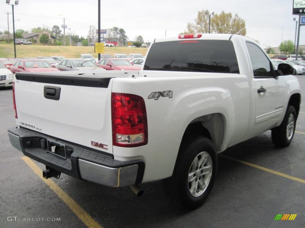 2007 Sierra 1500 SLE Regular Cab 4x4 - Summit White / Ebony Black/Light Cashmere photo #6