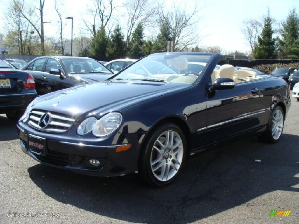 2008 CLK 350 Cabriolet - Capri Blue Metallic / Stone photo #1